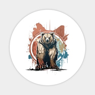 Graffiti Paint Grizzly Bear Creative Magnet